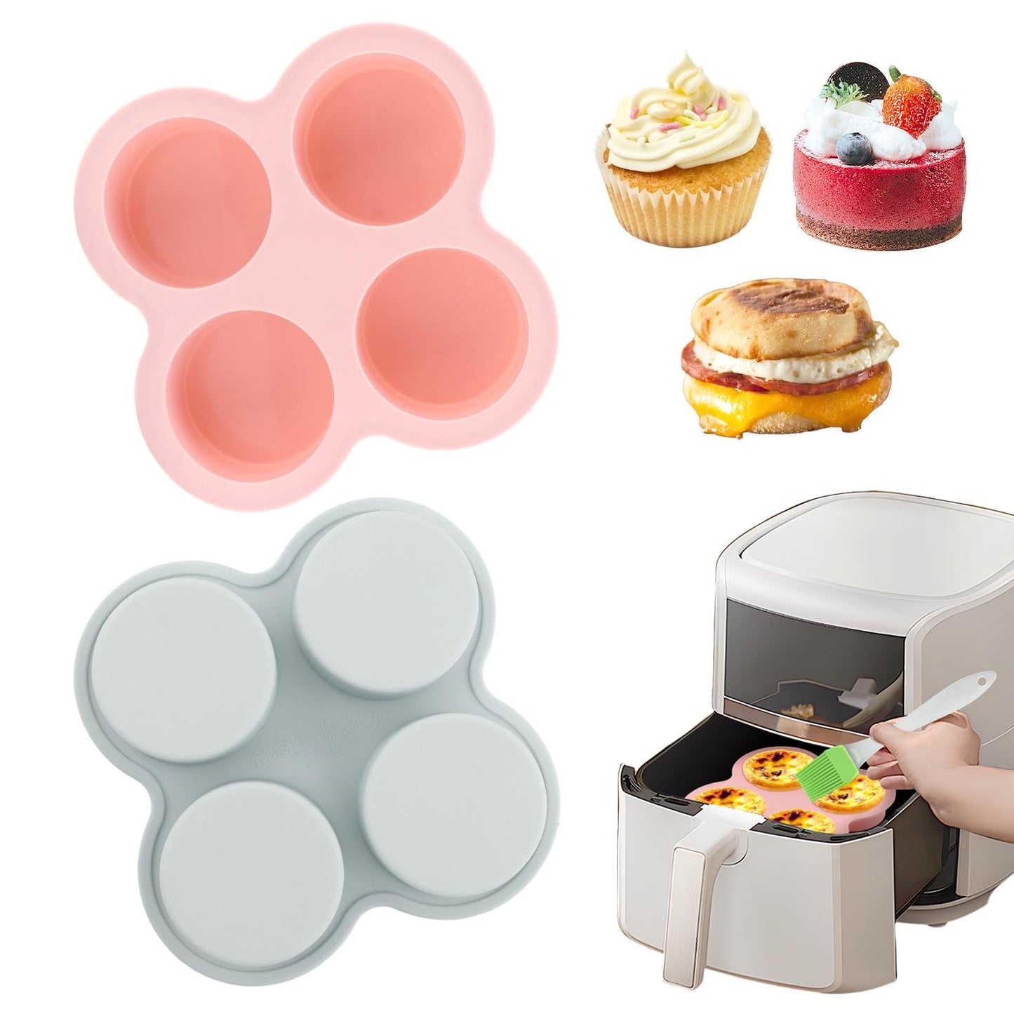 2 PCs Non-Stick Air Fryer Egg Molds