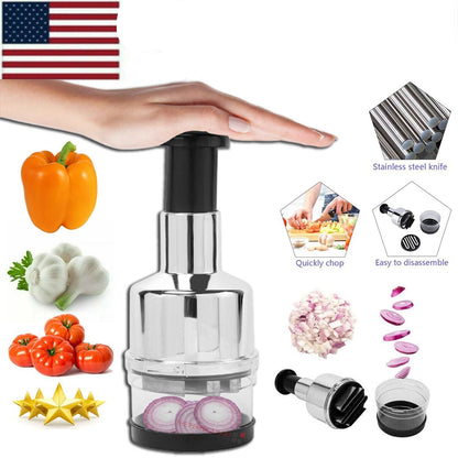 All-In-One Vegetable Hand Chopper Cutter Slicer Peeler Dicer