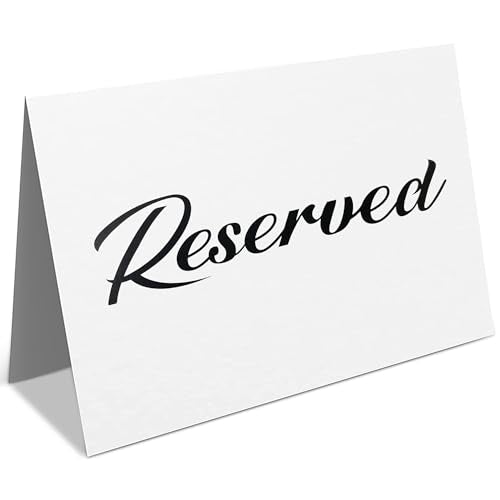 25 Pack Black Reserved Table Cards for Wedding - Seating Signs Tent,Church Pews Reservation Double Sided Cards Celebration Accessories"5.5 * 3