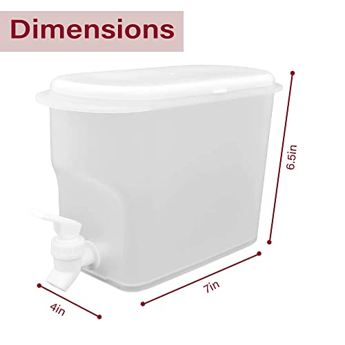 Drink Dispenser for Fridge, Plastic Hands-Free Beverage Dispensers Juice Dispenser for fridge Lemonade Container Countertop Drink Dispenser with Spigot- 3.5L (0.92 Gallons)