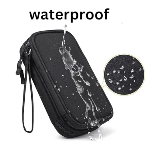 Travel Cable Organizer Pouch Electronic Accessories Carry Case Portable Waterproof Double Layers All-in-One Storage Bag for Cord, Charger, Phone, Earphone