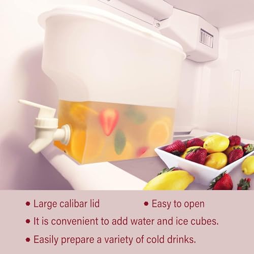 BEZAZZLED Beverage Dispenser for Fridge Plastic Hands-Free Beverage Dispenser Juice Dispenser for fridge Lemonade Container With Bonus Tap Automatic Drink Dispenser - 0.92 Gallon