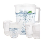 "BPA-Free2 litres Plastic Water Pitcher with Lid and Set of 4 Cups -plastic pitcher, juice containers with lid.water jug and 4 cups. 0.52 gallon pitcher with cups.tea pitcher,hot/cold water pitcher