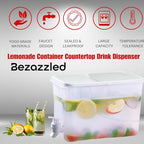 BEZAZZLED Beverage Dispenser for Fridge Juice Jug for Refrigerator Plastic Hands-Free Beverage, Juice Dispenser for fridge Lemonade Container Countertop Drink Dispenser with Spigot- 1 Gallon