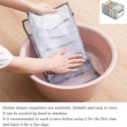 Wardrobe Clothes Organizer, 7 Grids Washable Portable Closet Organizer Mesh Separation Storage Box Foldable Closet Drawer, Scarves, Leggings, Skirts, T-shirts, Jeans,