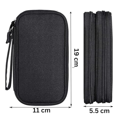 Travel Cable Organizer Pouch Electronic Accessories Carry Case Portable Waterproof Double Layers All-in-One Storage Bag for Cord, Charger, Phone, Earphone