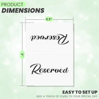 25 Pack Black Reserved Table Cards for Wedding - Seating Signs Tent,Church Pews Reservation Double Sided Cards Celebration Accessories"5.5 * 3