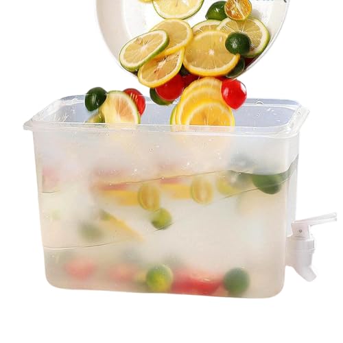 BEZAZZLED Beverage Dispenser for Fridge Juice Jug for Refrigerator Plastic Hands-Free Beverage, Juice Dispenser for fridge Lemonade Container Countertop Drink Dispenser with Spigot- 1 Gallon