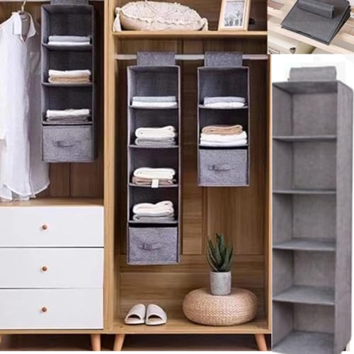 Wardrobe Hanging Storage Bag Interlayer Drawer Design, Clothes Hangers Holder, Portable Organizer, Hanging Closet Organizers & Storage,Closet Shelves