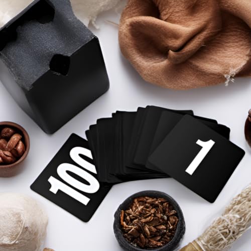 BEZAZZLED Table Numbers Double Sided Restaurant Wedding Plastic Table Number Tent Cards Signs for Party Banquets Wedding Reception, Foodservice Double Side Plastic Table Numbers, 4" x 4" White on Black