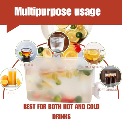 BEZAZZLED Beverage Dispenser for Fridge Juice Jug for Refrigerator Plastic Hands-Free Beverage, Juice Dispenser for fridge Lemonade Container Countertop Drink Dispenser with Spigot- 1 Gallon