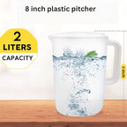 2 litres plastic pitcher, the perfect water jug or iced tea dispenser,tea pitcher, juice containers with lids, water pither with lid, carafe,water pitcher 0.52 gallon pitcher.