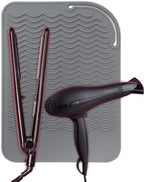 BEZAZZLED Silicone Hair Tool Holder & Heat Mat - Heat Resistant Mat for Hair Tools, Flat Iron, Curling Iron, Anti Heat Pad for Hair Straighteners - Professional Soft Rubber Pad & Flat Iron Cover