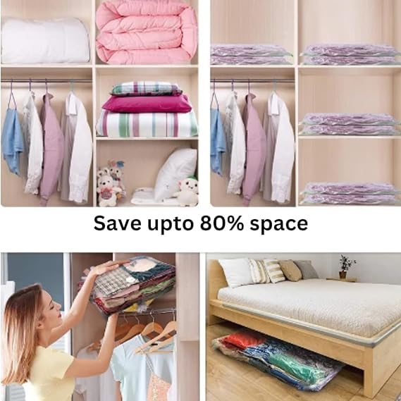 BEZAZZLED Vacuum Storage Bags, 10 Jumbo Space Saver Vacuum Seal Bags, Space Bags, Vacuum Sealer Bags for Clothes, Comforters, Blankets, Bedding(10)