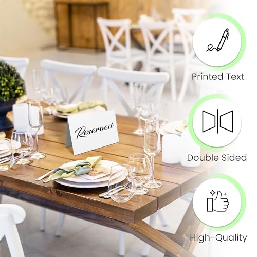 25 Pack Black Reserved Table Cards for Wedding - Seating Signs Tent,Church Pews Reservation Double Sided Cards Celebration Accessories"5.5 * 3