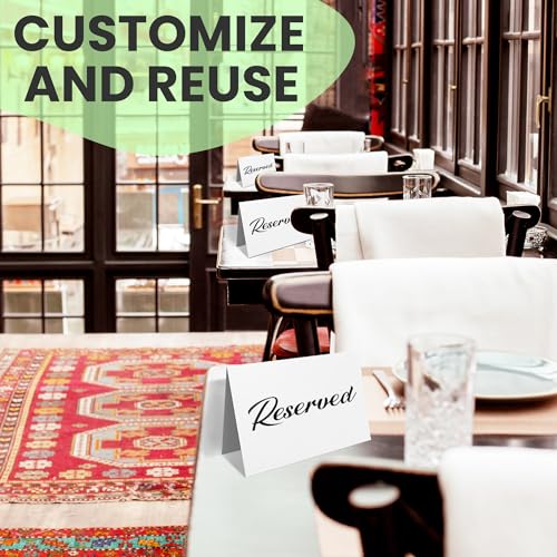 25 Pack Black Reserved Table Cards for Wedding - Seating Signs Tent,Church Pews Reservation Double Sided Cards Celebration Accessories"5.5 * 3