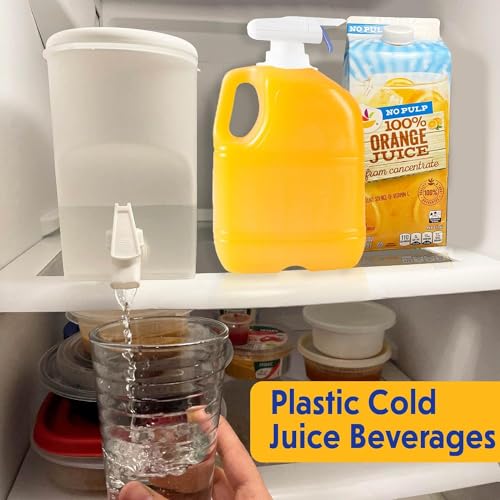 BEZAZZLED Beverage Dispenser for Fridge Plastic Hands-Free Beverage Dispenser Juice Dispenser for fridge Lemonade Container With Bonus Tap Automatic Drink Dispenser - 0.92 Gallon