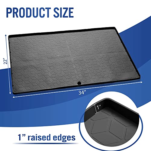 Under Sink Mats for Kitchen Cabinets and Bathroom Sinks 34" x 22" Flexible Silicone Under Sink Liner with Drain Hole Thick Rubber Mat that Protects Cabinet from Sink Leak with bonus Faucet Drip Mat