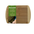Bezazzled Two-Tone 8 Inch 100% Organic Bamboo Cutting and Serving Board For Kitchen with Juice Groove and Handles Chopping Board for Meat Cheese board Heavy Duty Serving Tray, Pre Oiled,