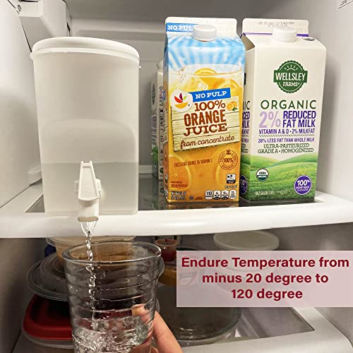Drink Dispenser for Fridge, Plastic Hands-Free Beverage Dispensers Juice Dispenser for fridge Lemonade Container Countertop Drink Dispenser with Spigot- 3.5L (0.92 Gallons)