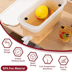 Drink Dispenser for Fridge, Plastic Hands-Free Beverage Dispensers Juice Dispenser for fridge Lemonade Container Countertop Drink Dispenser with Spigot- 3.5L (0.92 Gallons)