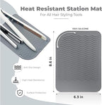BEZAZZLED Silicone Hair Tool Holder & Heat Mat - Heat Resistant Mat for Hair Tools, Flat Iron, Curling Iron, Anti Heat Pad for Hair Straighteners - Professional Soft Rubber Pad & Flat Iron Cover