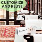 BEZAZZLED 25 Pack Black Reserved Table Cards for Wedding - Seating Signs Tent,Church Pews Reservation Double Sided Cards Celebration Accessories"5.5 * 3