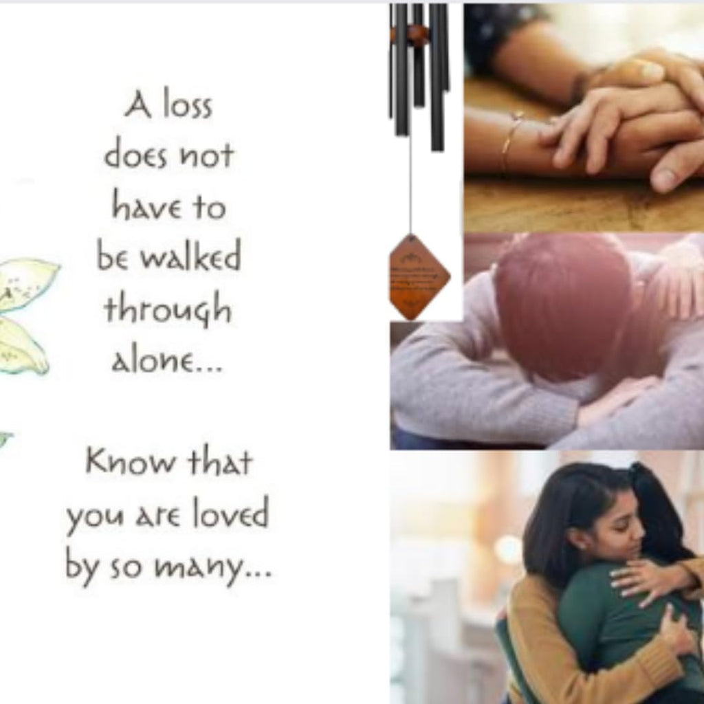 Memorial Wind Chimes , Wind Chimes for Loss of Loved One , Sympathy Wind Chimes , Bereavement Gift , Funeral Gift , Rememberance Gift for Loss, Memorial Wind Chime for Loss with Sympathy Card and Hook