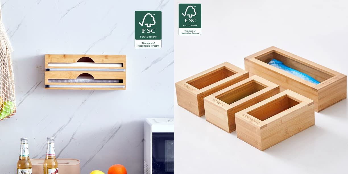 Bamboo Foil and Plastic Wrap Organizers