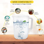 2 litres plastic pitcher, the perfect water jug or iced tea dispenser,tea pitcher, juice containers with lids, water pither with lid, carafe,water pitcher 0.52 gallon pitcher.