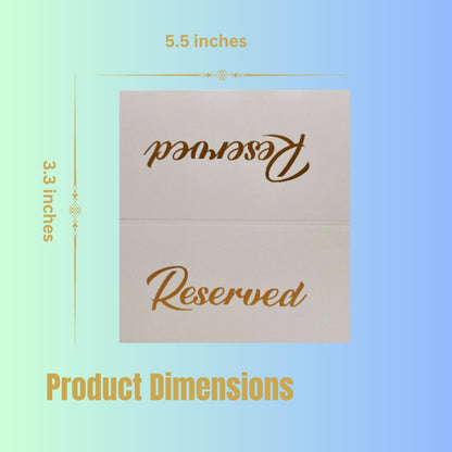 25 Pack Gold Reserved Table Cards for Wedding and events