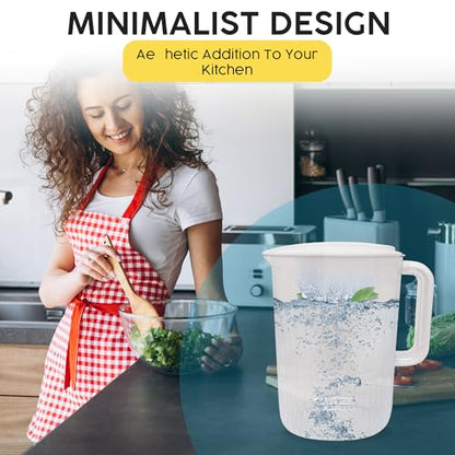 2 litres plastic pitcher, the perfect water jug or iced tea dispenser,tea pitcher, juice containers with lids, water pither with lid, carafe,water pitcher 0.52 gallon pitcher.