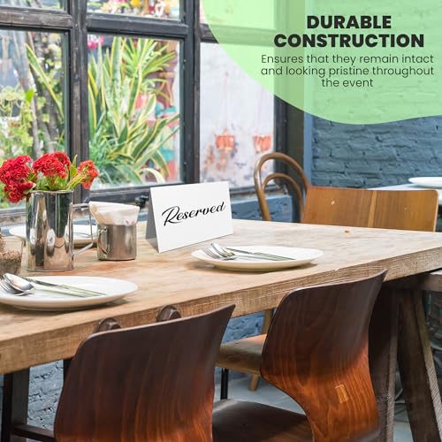 25 Pack Black Reserved Table Cards for Wedding - Seating Signs Tent,Church Pews Reservation Double Sided Cards Celebration Accessories"5.5 * 3