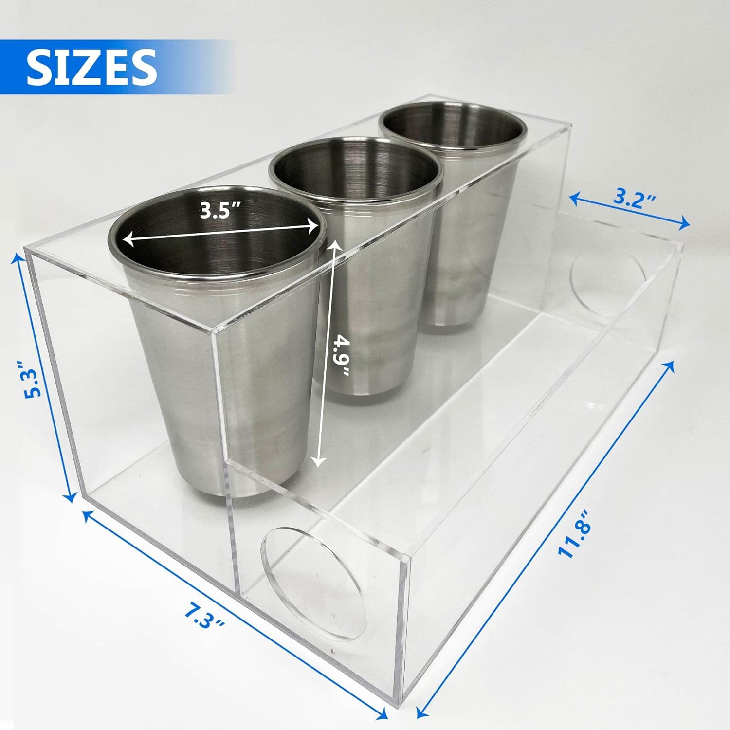 BEZAZZLED Hair Tool Organizer, Clear Acrylic Hair Dryer and Hair Styling Tools Organizer, Bathroom Countertop Blow Dryer Holder, Vanity Storage Stand for Accessories, Makeup with Cord Wrap Organizers