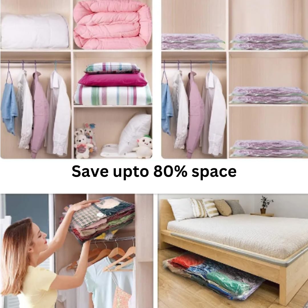 Vacuum Storage Bags (Medium 10 Pack) Save 80% Clothes Storage Space - Vacuum Sealer Bags for Clothing, Comforters, Blankets, Bedding - Compression Seal for Closet Storage,compression bags for travel