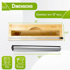 BEZAZZLED Bamboo Foil and Plastic Wrap Organizer, Dispenser with Cutter for Drawer, Neat Dispenser with Cutter, Aluminum Foil Dispenser,Storage Organization Holder for 12" Roll