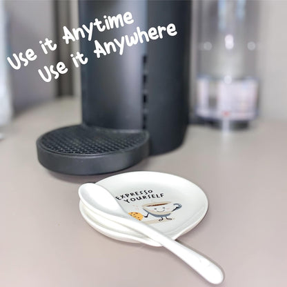 Bezazzled Coffee Spoon Rest – Ceramic Kitchen Holder (White)