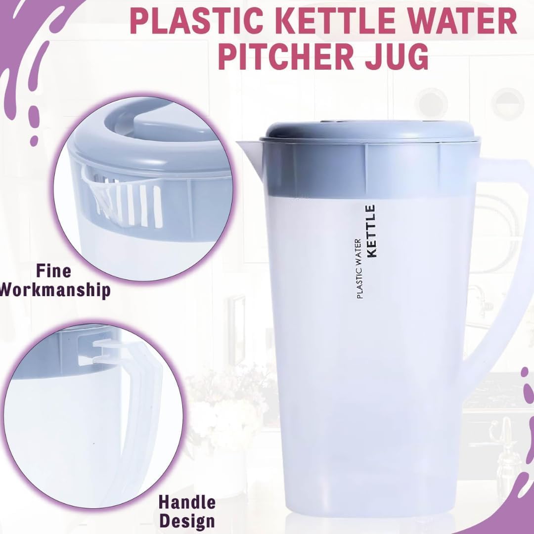 BEZAZZLED BPA-FREE 3 Litre/0.79 Gallon Plastic Pitcher with Lid