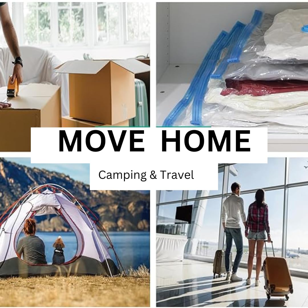 Vacuum Storage Bags (Medium 10 Pack) Save 80% Clothes Storage Space - Vacuum Sealer Bags for Clothing, Comforters, Blankets, Bedding - Compression Seal for Closet Storage,compression bags for travel