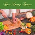 Bezazzled Two-Tone 8 Inch 100% Organic Bamboo Cutting and Serving Board For Kitchen with Juice Groove and Handles Chopping Board for Meat Cheese board Heavy Duty Serving Tray, Pre Oiled,