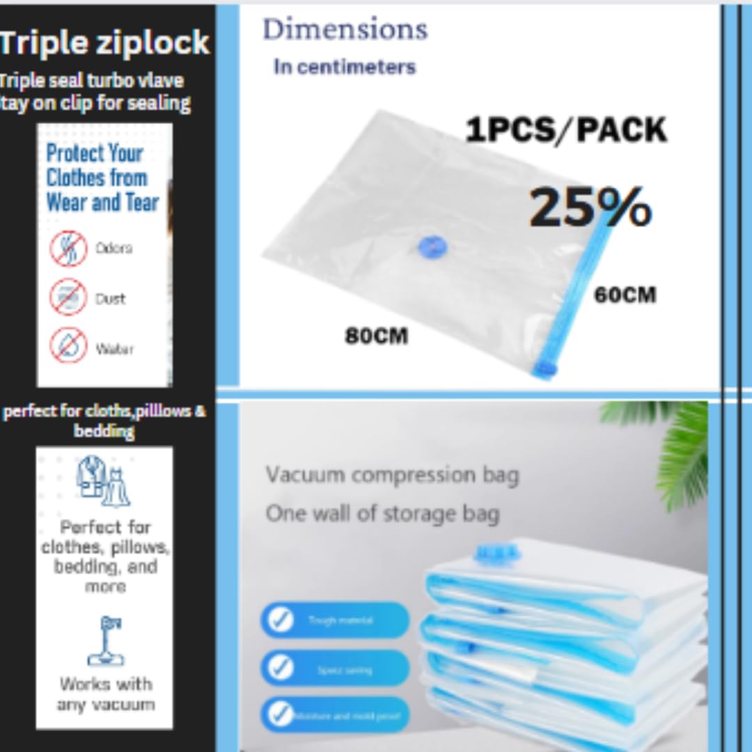 Vacuum Storage Bags (Medium 10 Pack) Save 80% Clothes Storage Space - Vacuum Sealer Bags for Clothing, Comforters, Blankets, Bedding - Compression Seal for Closet Storage,compression bags for travel