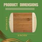 Bezazzled Two-Tone 8 Inch 100% Organic Bamboo Cutting and Serving Board For Kitchen with Juice Groove and Handles Chopping Board for Meat Cheese board Heavy Duty Serving Tray, Pre Oiled,
