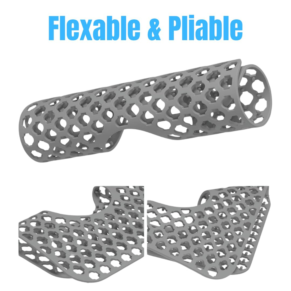 BEZAZZLED Non-slip Grey Silicone Heat Resistant Sink Protector Silicone Sink Mat - Farmhouse Sink Accessories, Kitchen Sink Mats, Kitchen Sink Drain, Adjustable Sink Protectors for Kitchen 13.4 X 11.6