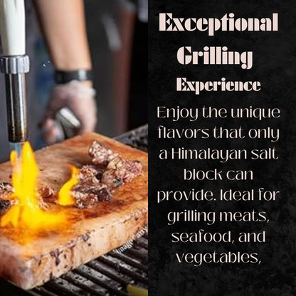 BEZAZZLED Himalayan Salt Block Cooking Plate 12x8x1.5 for Cooking, Salt Board for Grilling, Cutting, and Serving, Food Grade Rock Salt Stone with Steel Tray Unique Gifts for Men, Women, Chefs & Cooks