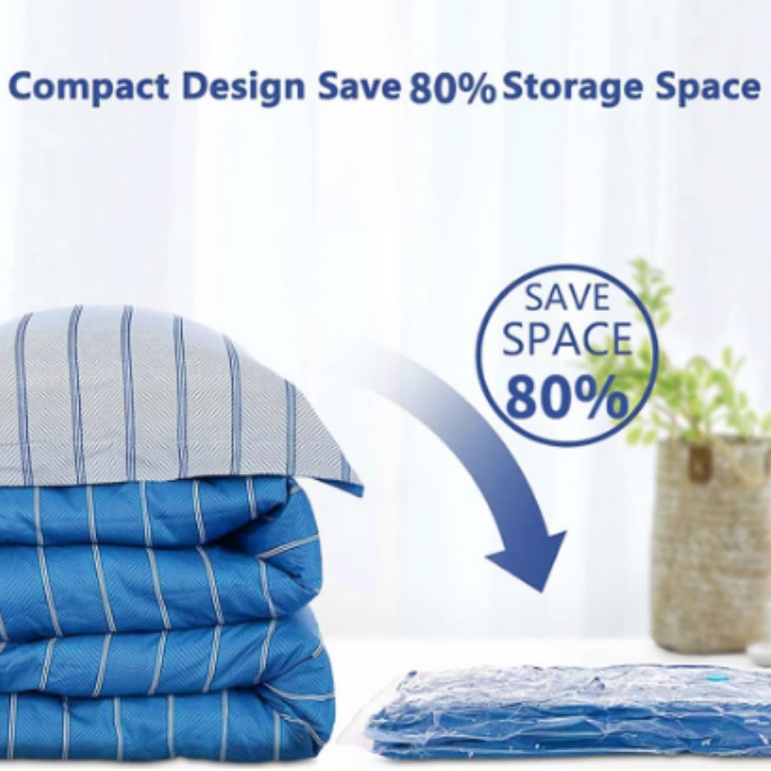 Vacuum Storage Bags (Medium 10 Pack) Save 80% Clothes Storage Space - Vacuum Sealer Bags for Clothing, Comforters, Blankets, Bedding - Compression Seal for Closet Storage,compression bags for travel