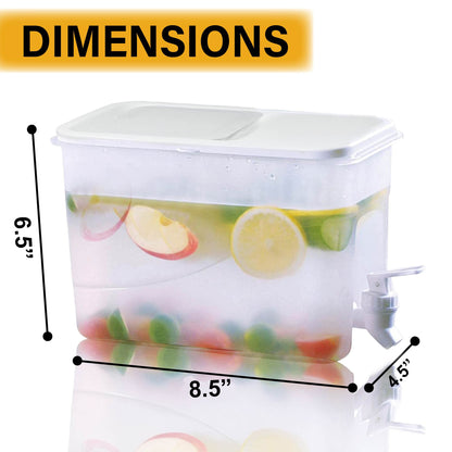 Beverage Dispenser for Fridge Juice Jug for Refrigerator Plastic Hands-Free Beverage Dispensers Juice Dispenser for fridge Lemonade Container Countertop Drink Dispenser with Spigot- 1 Gallon
