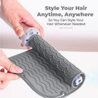 Silicone Hair Tool Holder & Heat Mat - Heat Resistant Mat for Hair Tools, Flat Iron, Curling Iron, Anti Heat Pad for Hair Straighteners - Professional Soft Rubber Pad & Flat Iron Cover