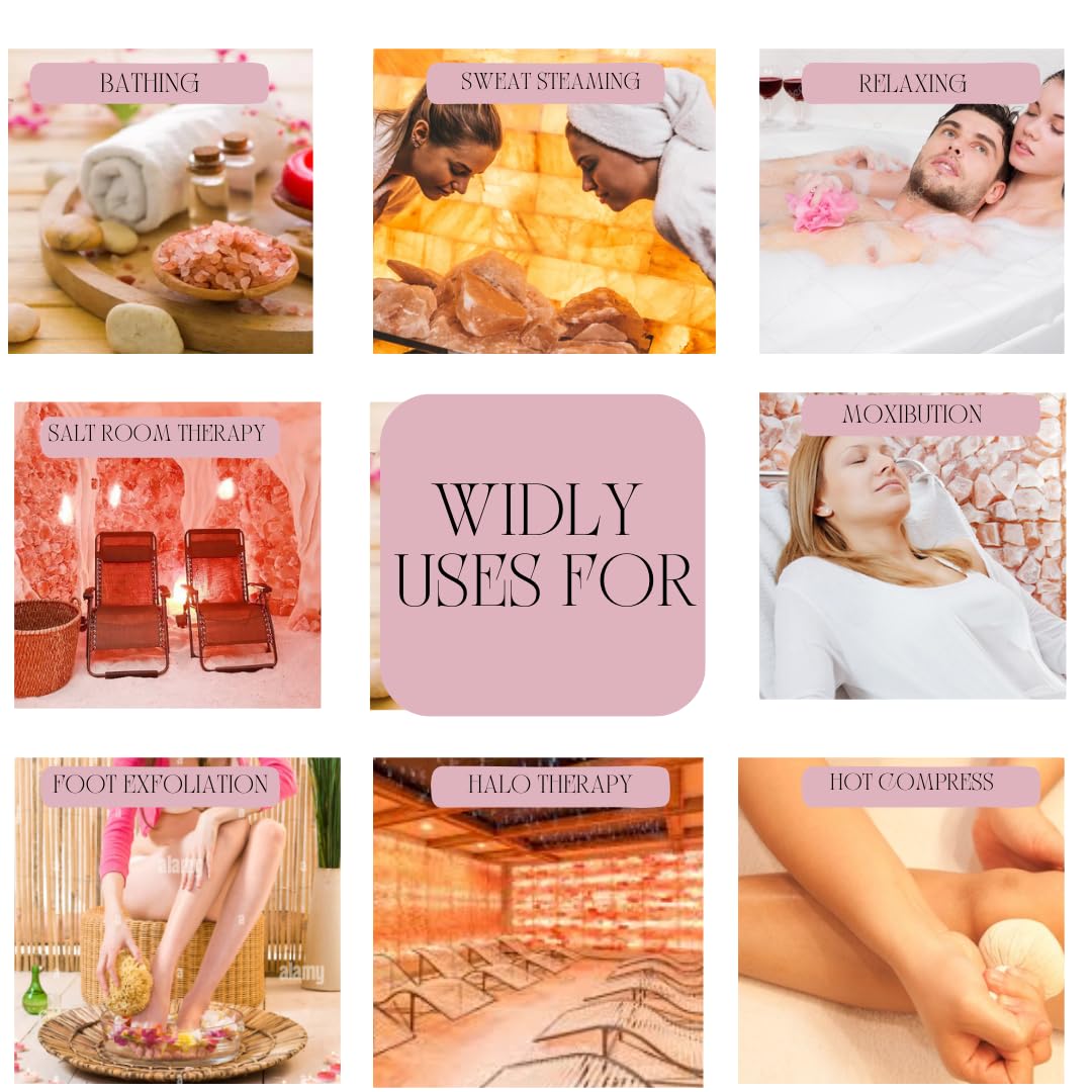 Himalayan Bath Salt,Foot Soak Salts for Spa, Body Care for All Skin Types. Mineral, Exfoliating,Pink Salt Chunks Natural Rock Pieces for Spa, Detox Salt Food Grade Salt 16 oz