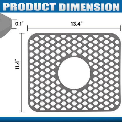 Non-slip Grey Silicone Heat Resistant Sink Protector Silicone Sink Mat