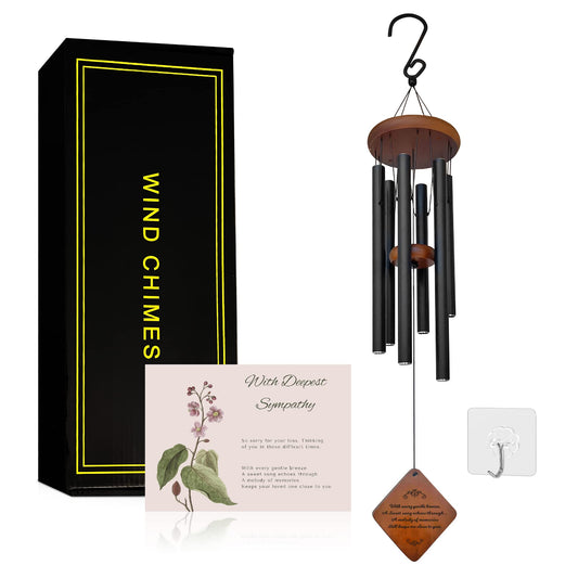Memorial Wind Chimes , Wind Chimes for Loss of Loved One , Sympathy Wind Chimes , Bereavement Gift , Funeral Gift , Rememberance Gift for Loss, Memorial Wind Chime for Loss with Sympathy Card and Hook